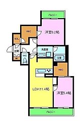 シャーメゾンセレナヴィラ 2LDKの間取図画像