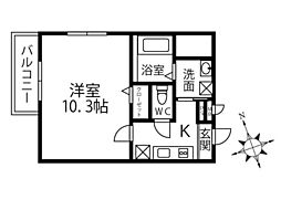 フジパレス堺東1番館 1Kの間取図画像