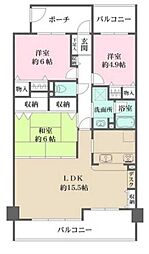ヴィオヌール新金岡南館 3LDKの間取図画像
