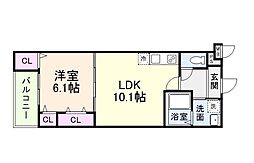 (仮称)フジパレス遠里小野二丁目II 1LDKの間取図画像