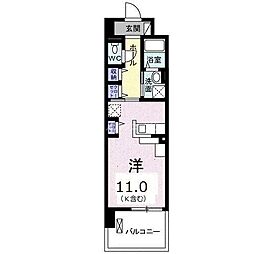 カルムドアビタシオン ワンルームの間取図画像