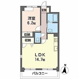 スクエアエムズ 1LDKの間取図画像