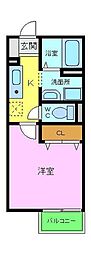 ルミエール中向陽 1Kの間取図画像