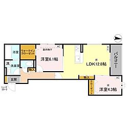 (仮称)D-ROOM住吉区墨江4丁目PJ 2LDKの間取図画像