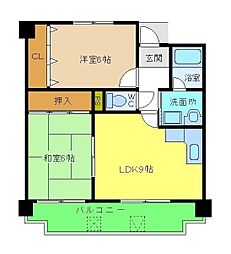 スイートピーヒルTK 2LDKの間取図画像
