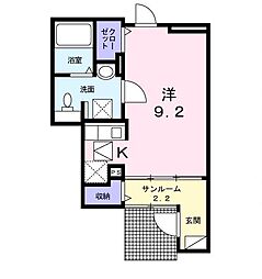 カレント・レジデンス2 ワンルームの間取図画像