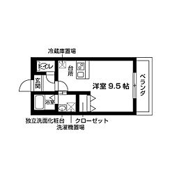 Nageoires(堺市中区土師町計画) 1Kの間取図画像