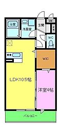 コートハウスアージュ 1LDKの間取図画像