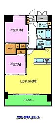 シュワーブ三国ヶ丘 2LDKの間取図画像