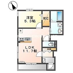 Schaan Carter 1LDKの間取図画像