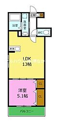 ジーメゾン堺石津T3 1LDKの間取図画像