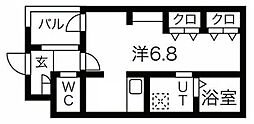 ジーイー・サンク ワンルームの間取図画像
