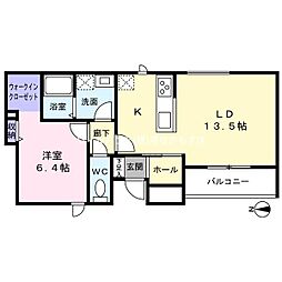 堺市西区下田町アパート 1LDKの間取図画像