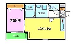 シャーメゾン堺西湊 1LDKの間取図画像