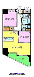 シュワーブ三国ヶ丘 2LDKの間取図画像