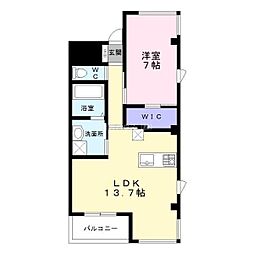 ユニヴァリィ中百舌鳥 1LDKの間取図画像