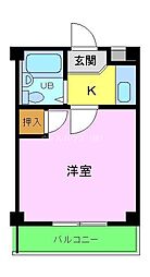 ニューコート小林 ワンルームの間取図画像