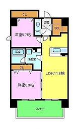 GROOVE堺東レジデンス 2LDKの間取図画像