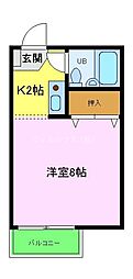 サンコート21 1Kの間取図画像