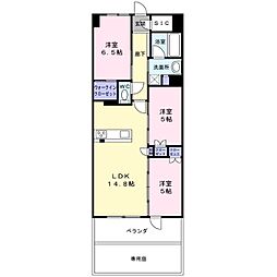リビオシティ三国ヶ丘 1階3LDKの間取り