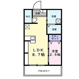 ジーイーオンズ 4階1LDKの間取り