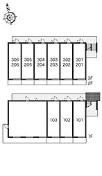 レオパレスアグレアブル 2階1Kの室内