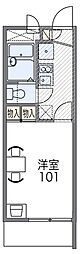 レオパレス浅香山 2階1Kの間取り
