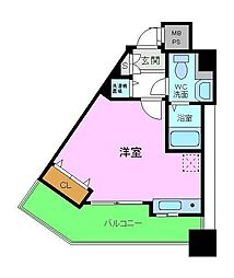 ライフデザイン新金岡Ｂ棟 7階ワンルームの間取り