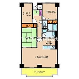 コスモ北野田 8階2SLDKの間取り