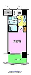 ラシーヌ宿院 7階1Kの間取り