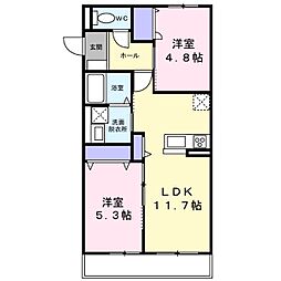 ハイムメゾン　プルミエ 3階2LDKの間取り