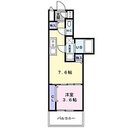 クローバー・レジデンスＮａｋａｍｏｚｕ 4階1LDKの間取り