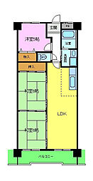 ときわハイム 5階3LDKの間取り