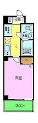 セントラルステージ 5階1Kの間取り