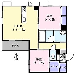 堺市西区浜寺元町6丁マンション 2LDKの間取図画像