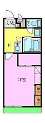 レオパレスアビデ深井 1Kの間取図画像