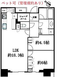ザ・タワー横浜北仲 2LDKの間取図画像