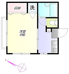 西武新宿線 沼袋駅 徒歩9分の賃貸アパート 3階1Kの間取り