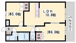 コンフォース 2LDKの間取図画像