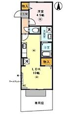 コモドエール 1LDKの間取図画像