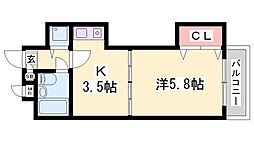 ベルトピア手柄5 1Kの間取図画像
