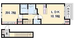 ドマーニ・M1 1LDKの間取図画像