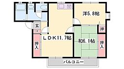 May'sA棟 2LDKの間取図画像