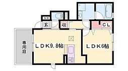シャトンA 1LDKの間取図画像