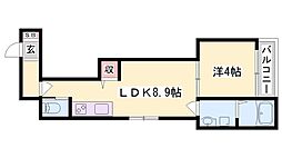 (仮称)F asecia chypre 1LDKの間取図画像