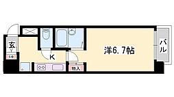 ジュネス姫路2 1Kの間取図画像