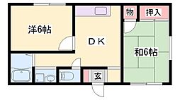 ヴィザ・シャト・社 2DKの間取図画像