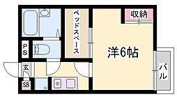 サニーパレス継 1Kの間取図画像