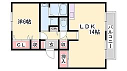 フレマリール双葉 1LDKの間取図画像