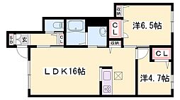 シャーメゾン・サウス加古川 2LDKの間取図画像